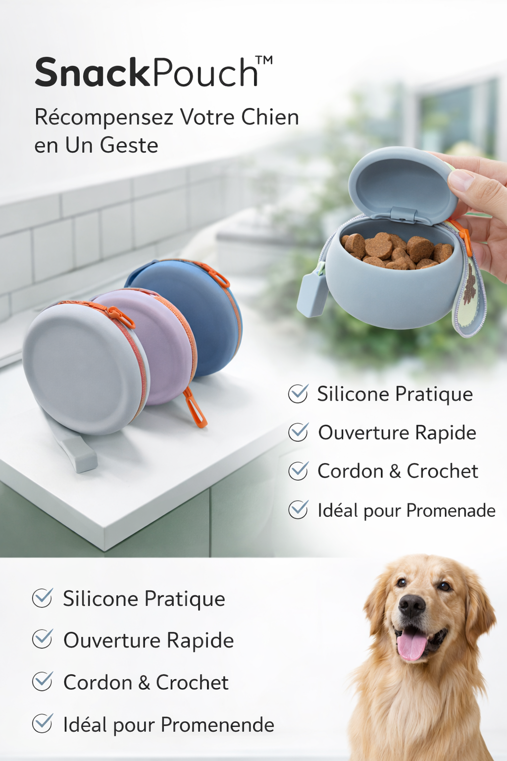 SnackPouch™ – Récompensez Votre Chien en Un Geste